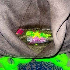 grey and green sp5der hoodie